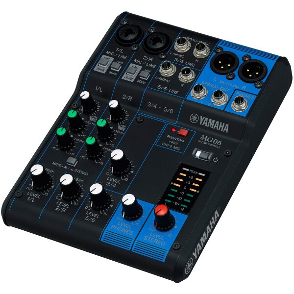 Main product image for RESTOCKED Yamaha MG06 6 Channel Stereo Mixing Con88-247-6030